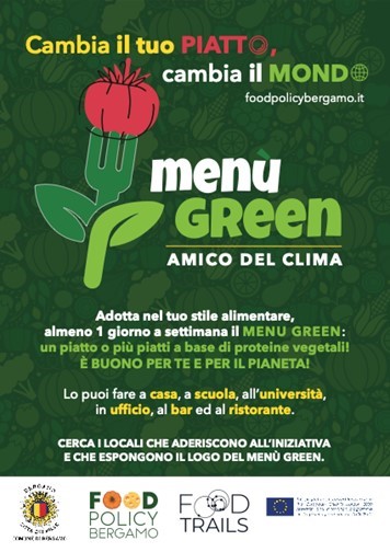 locandina iniziativa menu green amico del clima