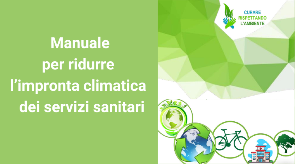 copertina del manuale per ridurre l'impronta climatica dei servizi sanitari